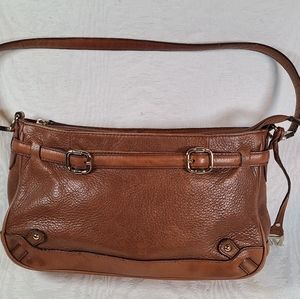 Etienne Aigner brown leather handbag loads of pockets Vintage